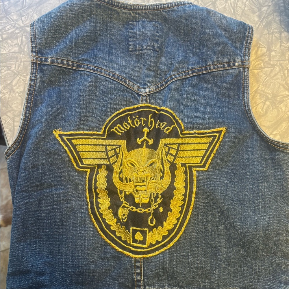 Vintage denim battle vest with Motörhead back patch - Picture 11 of 15